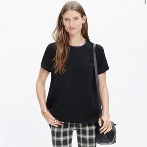 Madewell Leather Trim Tailored Tee